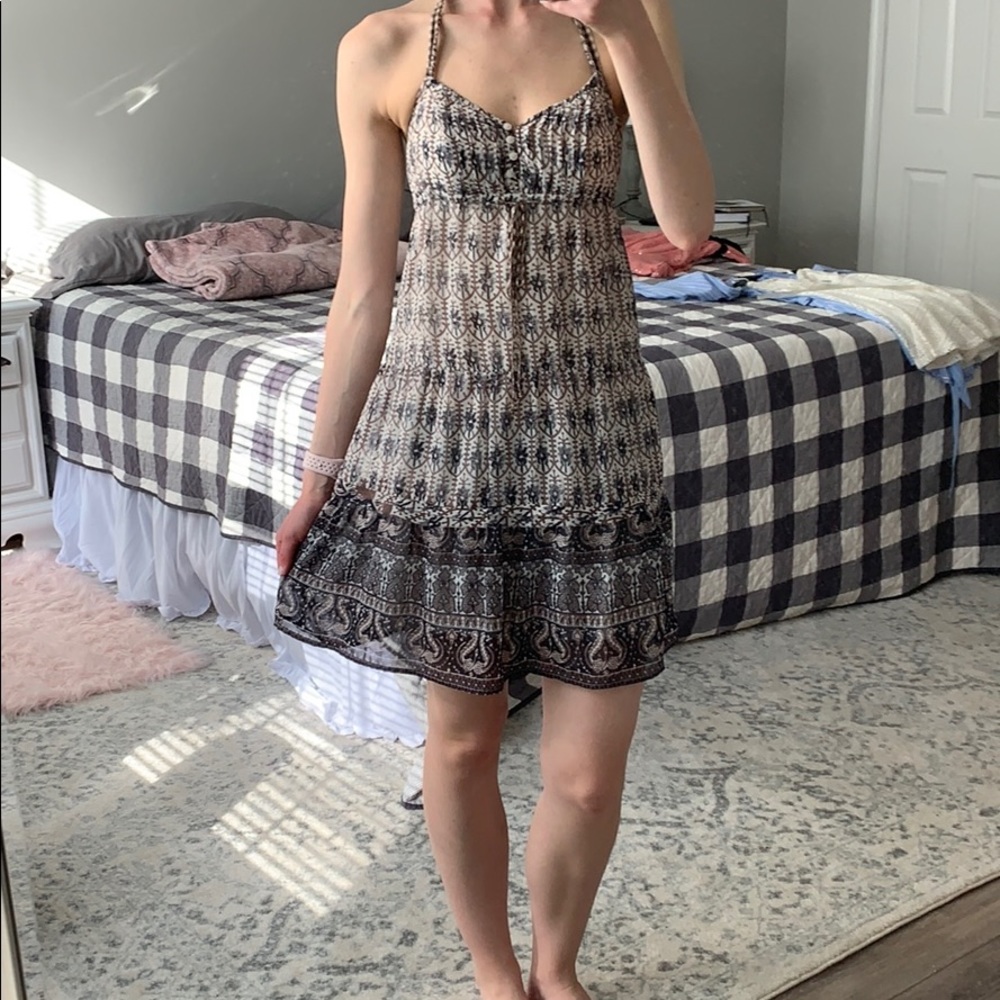 American Eagle Sundress 0 Neutrals Halter Tie